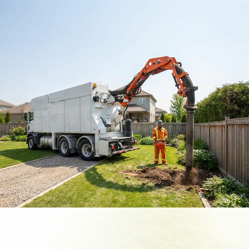 Suction excavation equipment on site