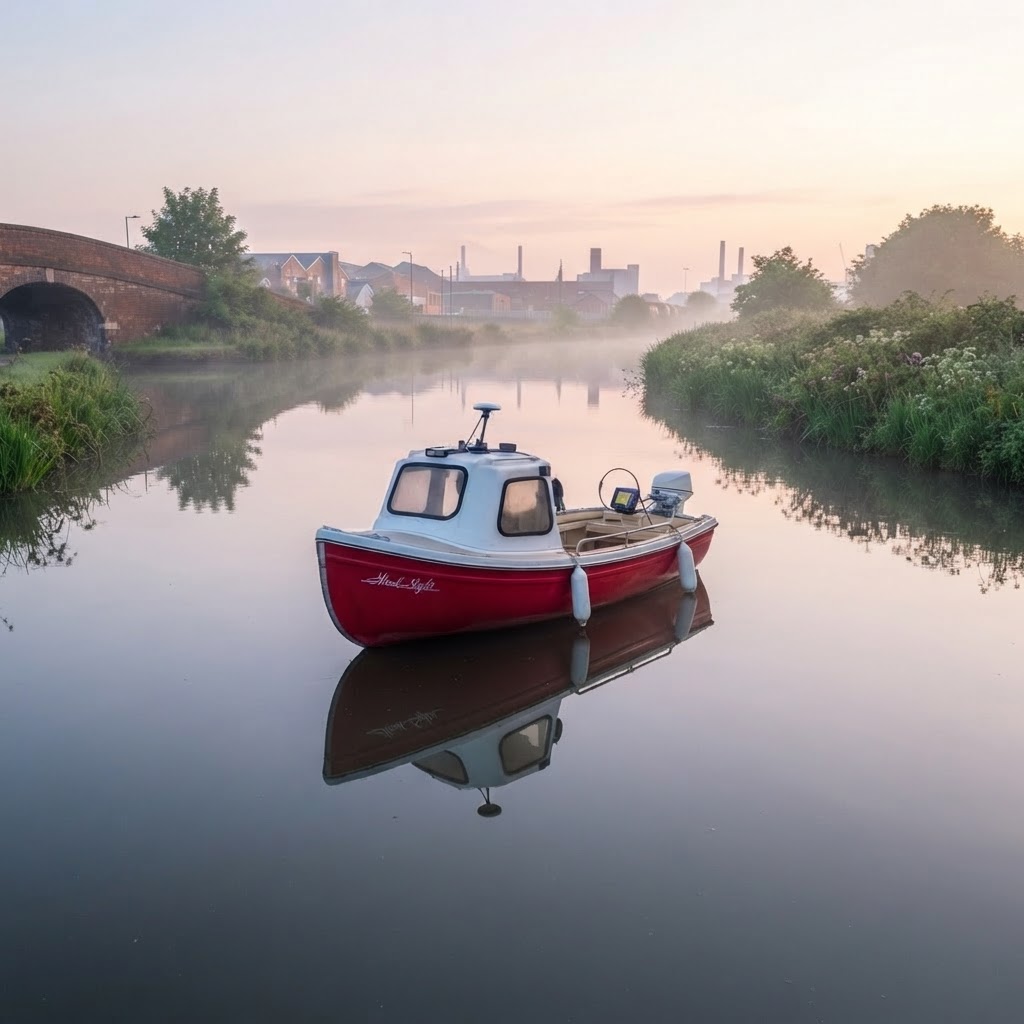 JKWA's dedicated survey vessel Hind Sight operating on a Greater Manchester canal