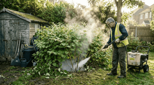 Energy-based weed control benefits for knotweed removal