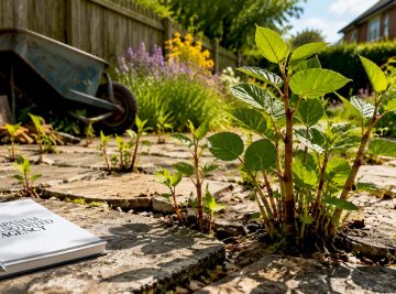 Knotweed growing through concrete: what to do